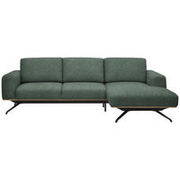 ECKSOFA in Struktur Grün  - Schwarz/Grün, Design, Textil/Metall (262/157cm) - Novel