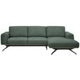 ECKSOFA in Struktur Grün  262/157 cm  - Schwarz/Grün, Design, Textil/Metall (262/157cm) - Novel
