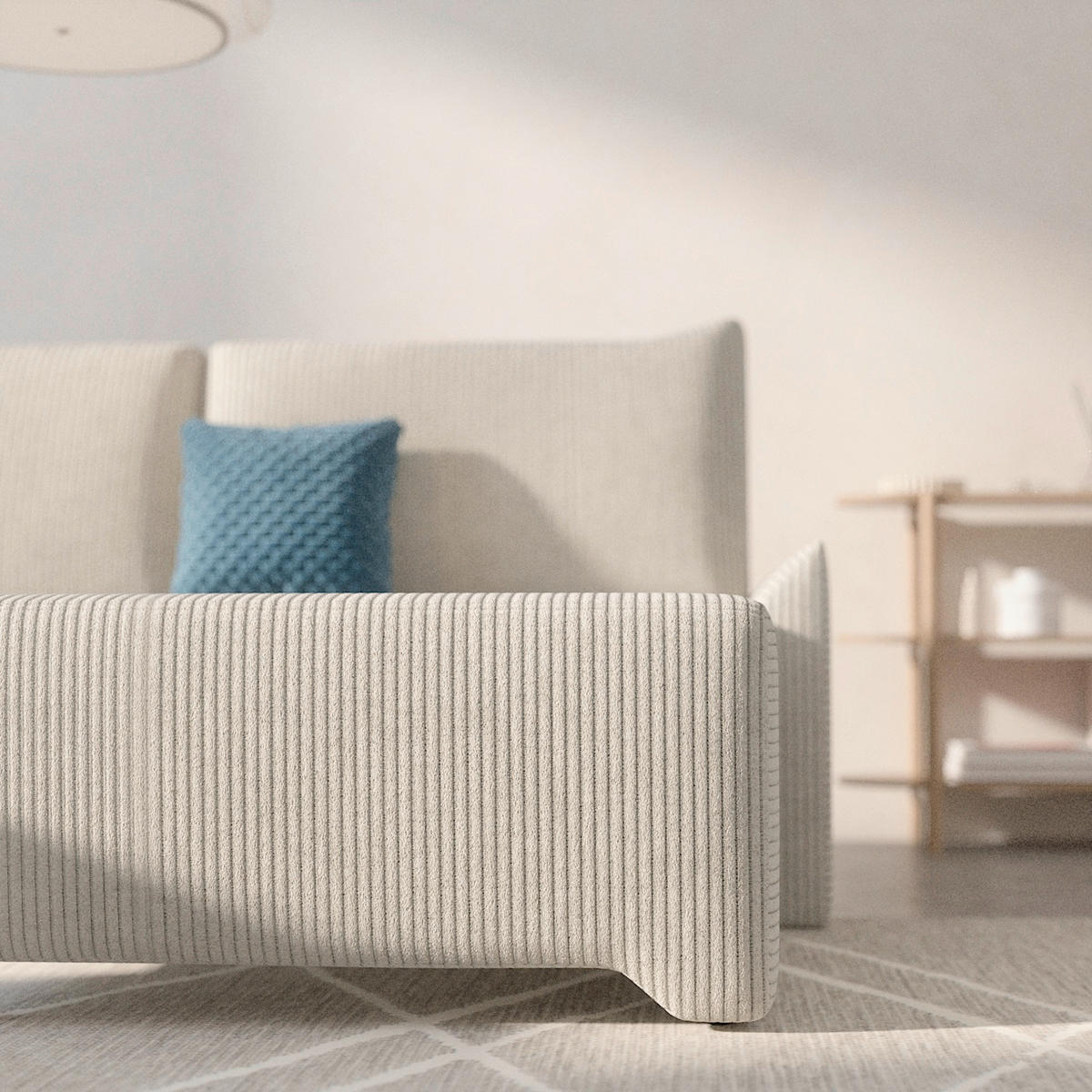 ECKSOFA LOCO in Cord Hellbraun  - Hellbraun/Schwarz, Design, Kunststoff/Textil (174/245cm) - MID.YOU