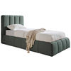 POLSTERBETT 90/200 cm,  in Grün, gepolstertes Kopfteil, Lattenrost, Bettkasten,  - Schwarz/Naturfarben, Design, Holz/Kunststoff (90/200cm) - Boxxx