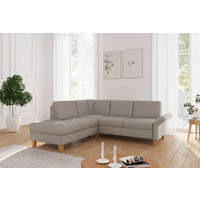 ECKSOFA ROCHELLE E Taupe Flachgewebe  - Taupe/Eichefarben, KONVENTIONELL, Holz/Textil (216/240cm) - Sit & More