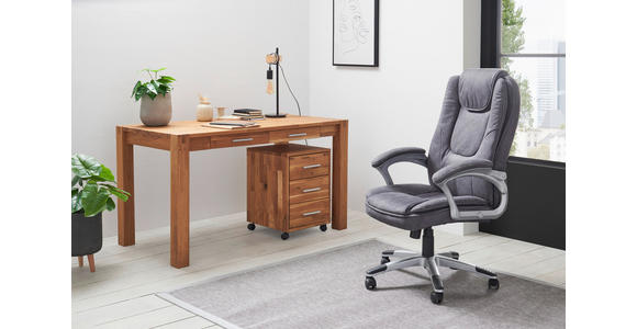 SCHREIBTISCH 140/70/76 cm  in Wildeiche  - Wildeiche/Alufarben, Natur, Holz/Kunststoff (140/70/76cm) - Linea Natura