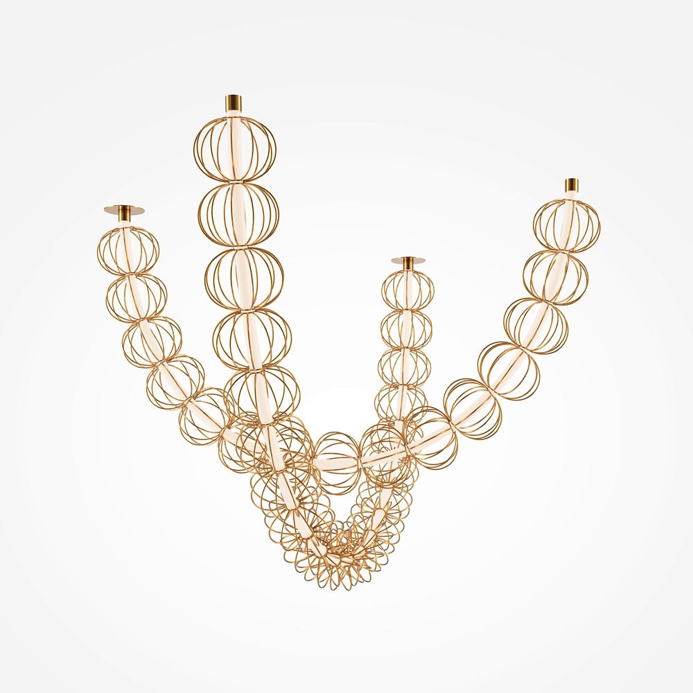 PENDELLEUCHTE 153,7/32/84 cm   - Goldfarben, MODERN, Metall (153,7/32/84cm) - MAYTONI