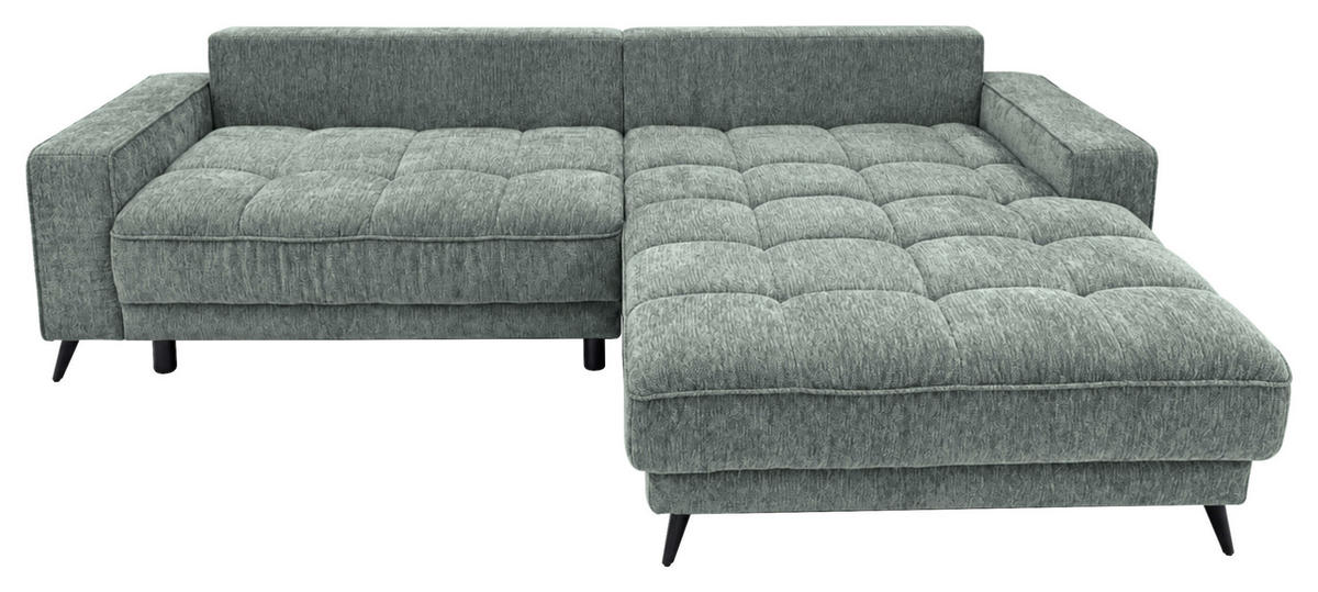  in Chenille Graugrün  - Schwarz/Graugrün, Design, Kunststoff/Textil (260/180cm) - Cantus