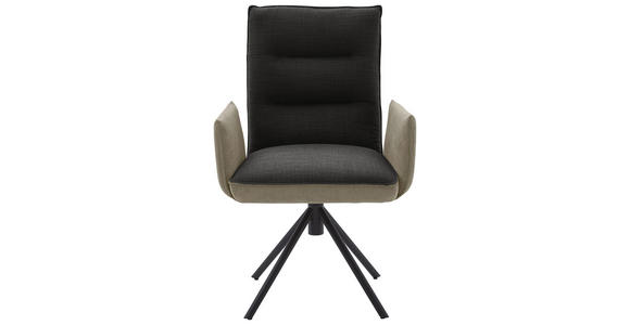 ARMLEHNSTUHL in Flachgewebe - Greige/Anthrazit, Design, Textil/Metall (59/93/59cm) - Dieter Knoll