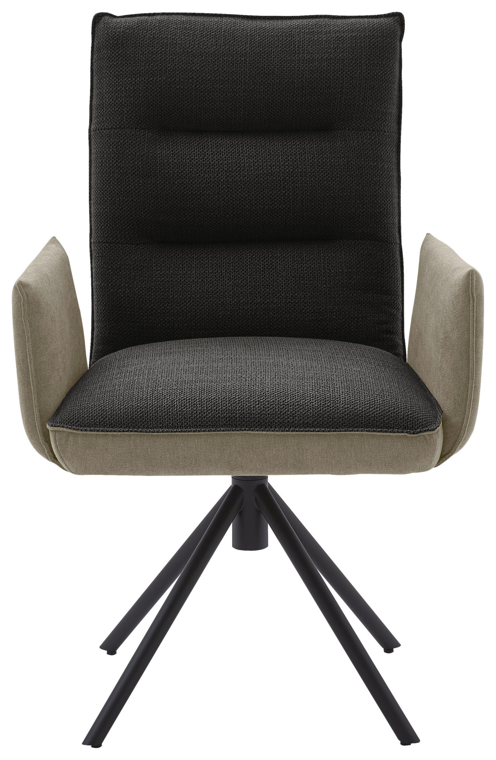 ARMLEHNSTUHL  in Flachgewebe  - Greige/Anthrazit, Design, Textil/Metall (59/93/59cm) - Dieter Knoll