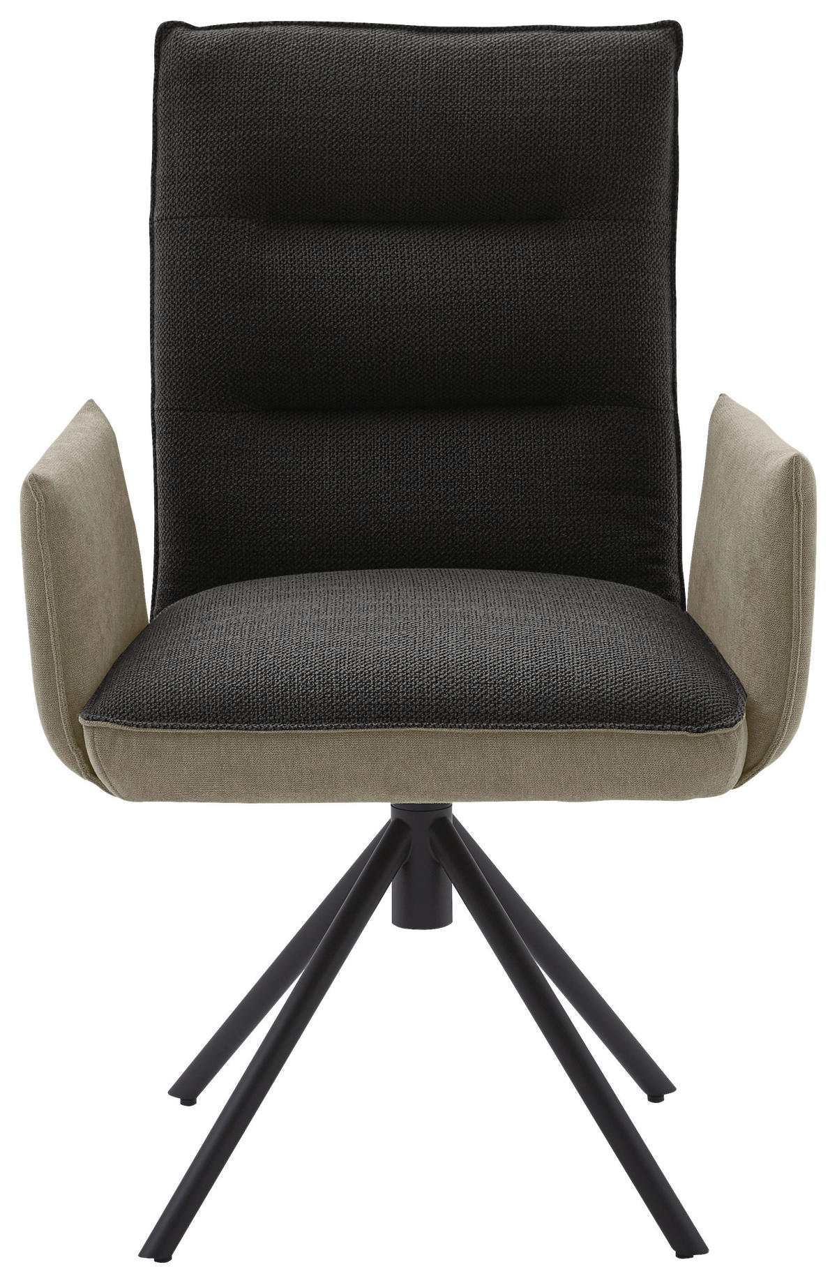 ARMLEHNSTUHL  in Flachgewebe  - Greige/Anthrazit, Design, Textil/Metall (59/93/59cm) - Dieter Knoll