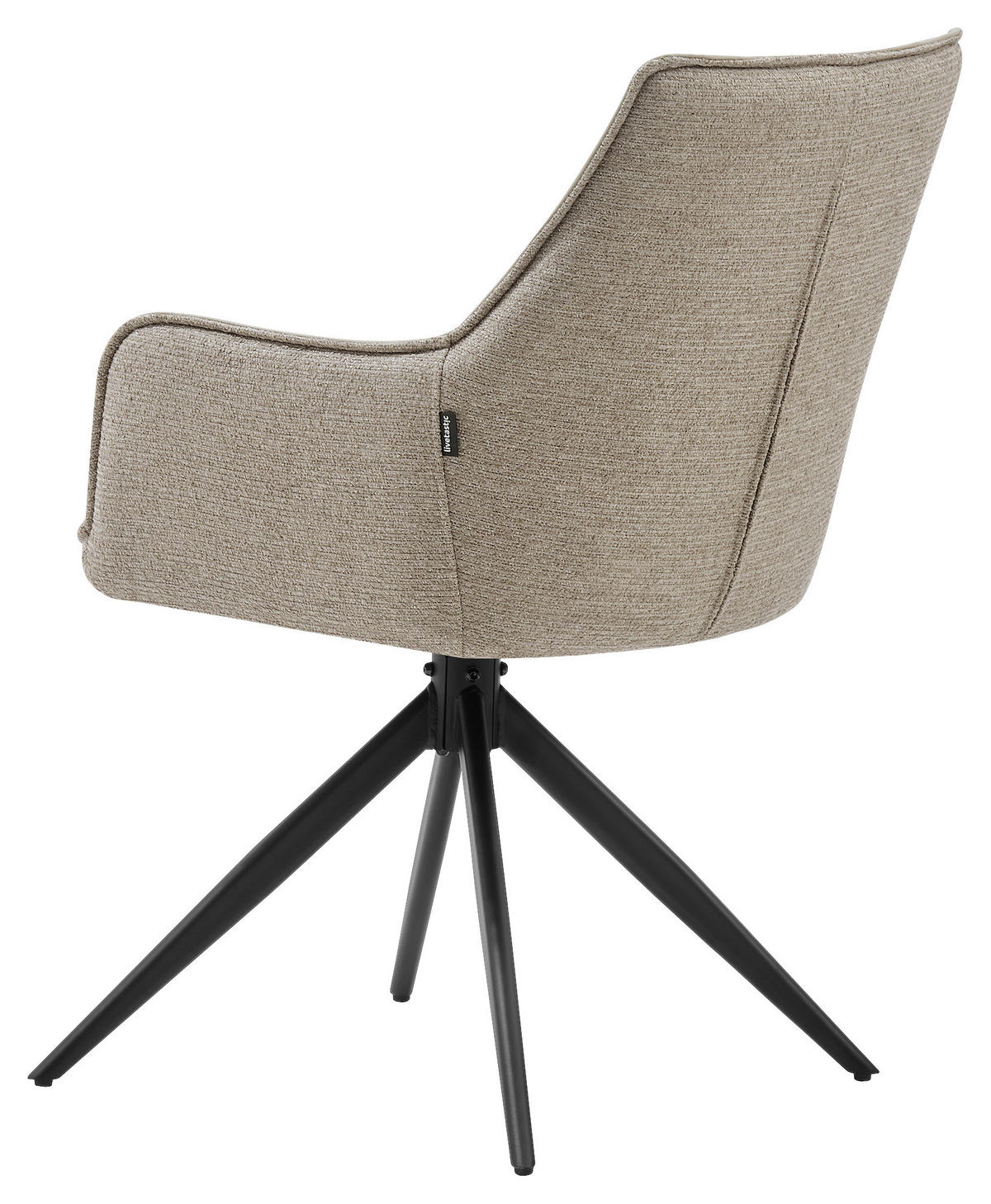 STOLICA S NASLONOM ZA RUKE  crna, taupe  drvo, metal, tekstil      - crna/taupe, Moderno, drvo/metal (58/87/61,5cm) - Livetastic