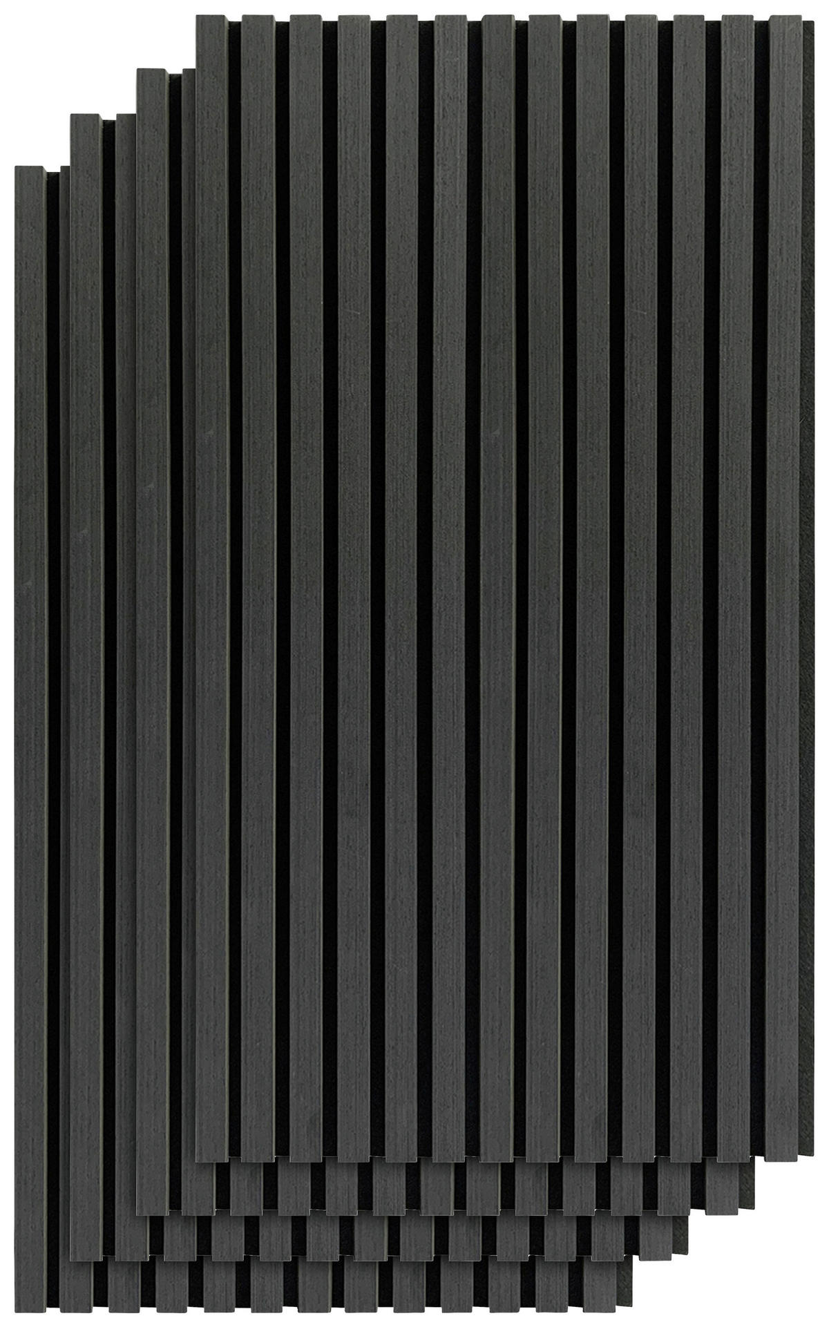 AKUSTIKPANEEL Echtholz 52/104/2,2 cm 4 Stück  - Schwarz, Konventionell, Holz/Kunststoff (52/104/2,2cm)
