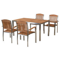 GARTENSET 5-teilig  - Silberfarben/Naturfarben, MODERN, Holz/Metall - Gardenson