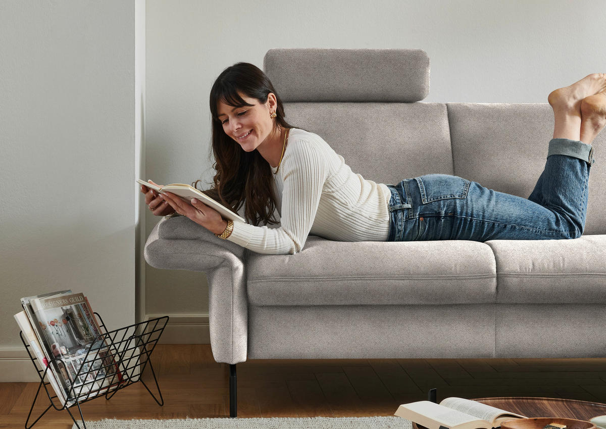 ECKSOFA in Flachgewebe Beige  241/190 cm  - Beige/Schwarz, KONVENTIONELL, Textil/Metall (241/190cm) - Beldomo Comfort