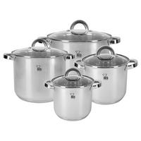 KOCHTOPFSET RENBERG SARA 8-teilig  - Transparent/Silberfarben, MODERN, Glas/Metall