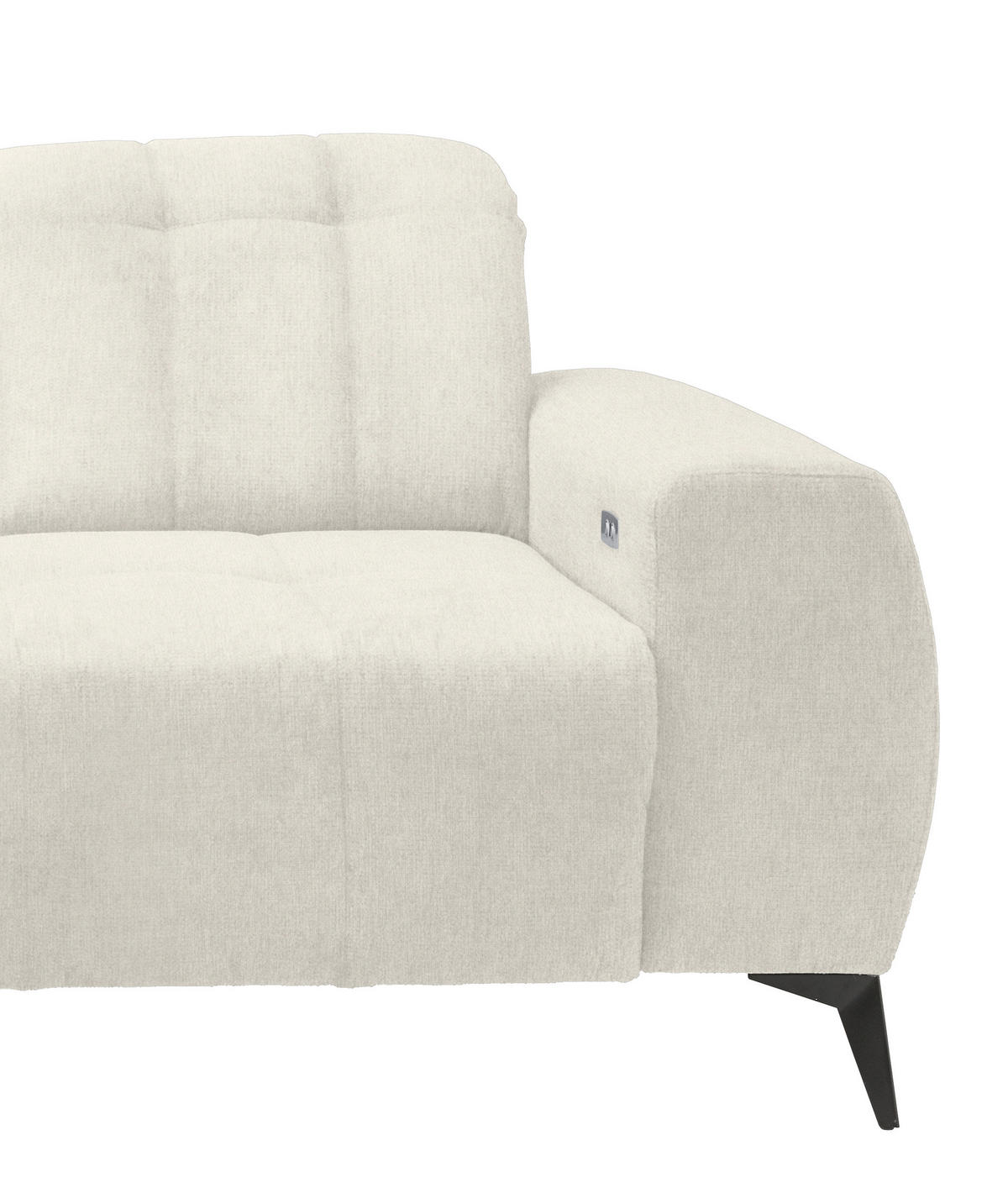 ECKSOFA Creme Mikrofaser  - Creme/Schwarz, MODERN, Textil/Metall (200/261cm) - Livetastic