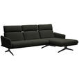 ECKSOFA in Flachgewebe Schwarz  259/152 cm  - Schwarz, Design, Textil/Metall (259/152cm) - Dieter Knoll