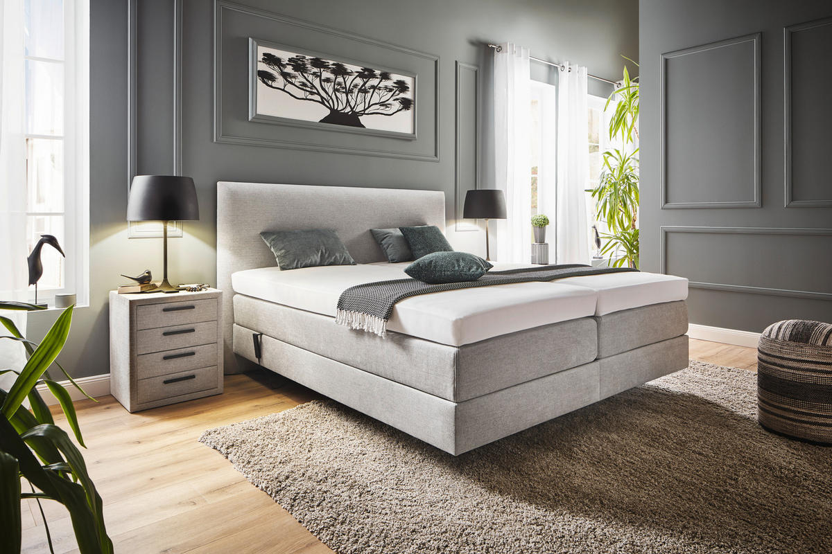 NACHTSCHRANK 49/59/41 cm  - Hellgrau/Schwarz, Basics, Textil/Metall (49/59/41cm) - Dieter Knoll
