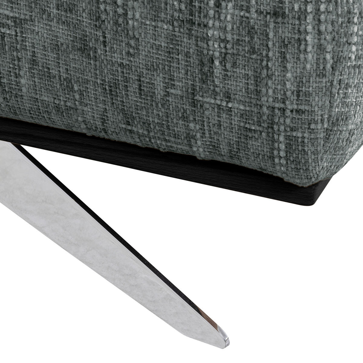 ECKSOFA PORTLAND Anthrazit Struktur Kopfteilverstellung  - Chromfarben/Anthrazit, Design, Holz/Textil (187/295cm) - Livetastic