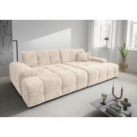 BIGSOFA in Struktur Creme  - Creme/Schwarz, MODERN, Kunststoff/Textil (304/87/155cm) - Livetastic