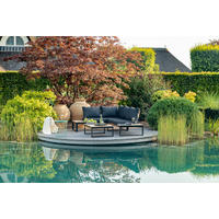 LOUNGEGARNITUR Akazie massiv, Hartholz Aluminium  - Anthrazit/Braun, MODERN, Holz/Textil (178/68/228,5cm) - Gardenson