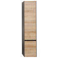 HOCHSCHRANK 37/168/33 cm  - Dunkelgrau/Eichefarben, Design, Glas/Holzwerkstoff (37/168/33cm) - Dieter Knoll