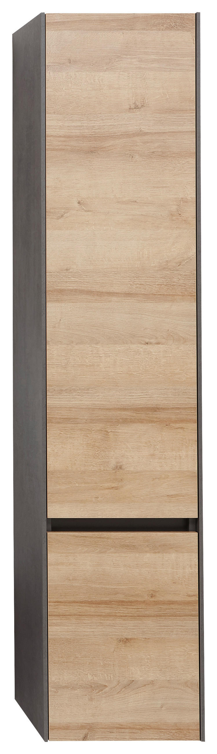 HOCHSCHRANK 37/168/33 cm  - Dunkelgrau/Eichefarben, Design, Glas/Holzwerkstoff (37/168/33cm) - Dieter Knoll