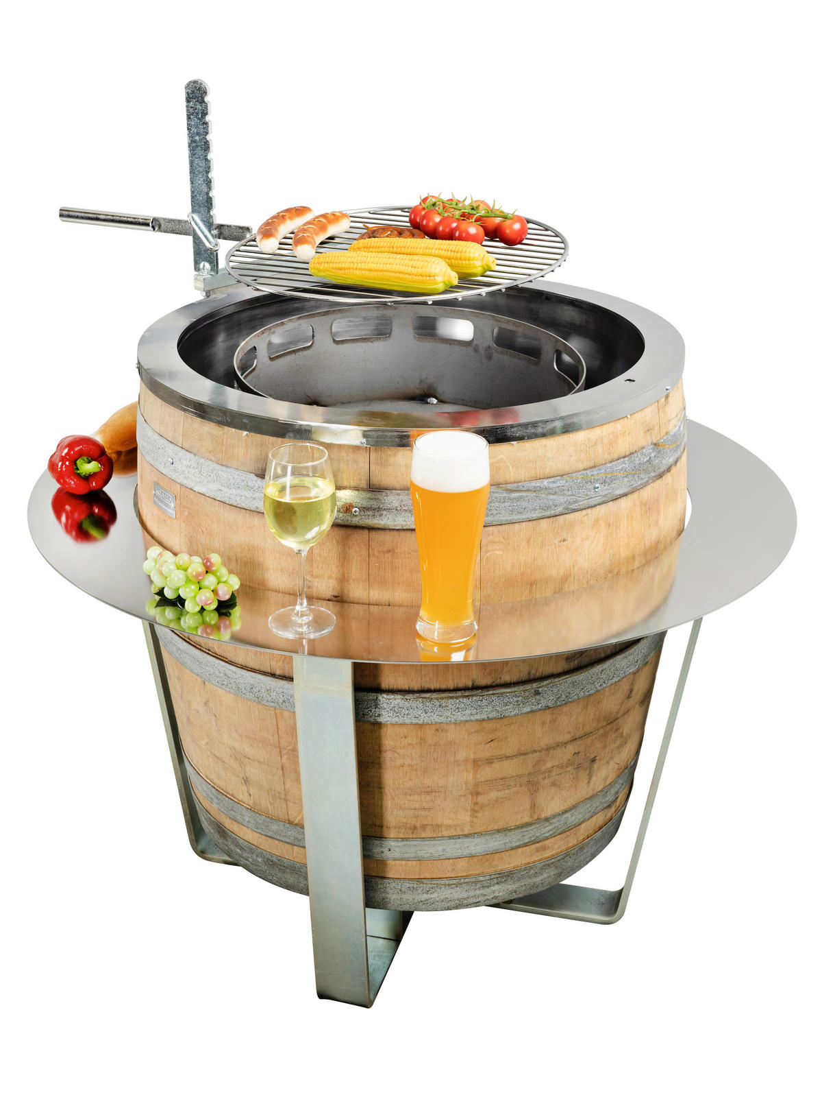 GRILLSCHALE - Eichefarben, Basics, Holz/Metall (100/100/85cm) - Nouvel