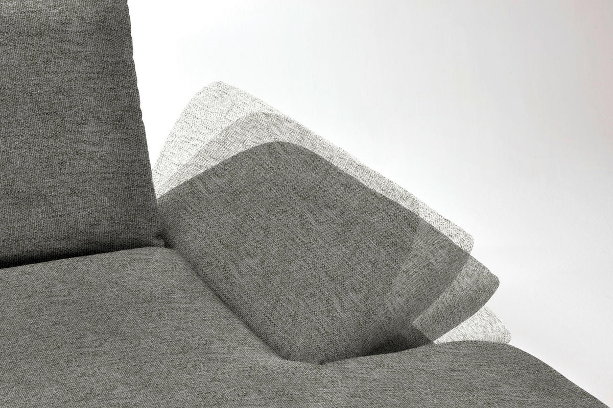 ECKSOFA in Flachgewebe Grau  314/159 cm  - Schwarz/Grau, Design, Holz/Textil (314/159cm) - Dieter Knoll