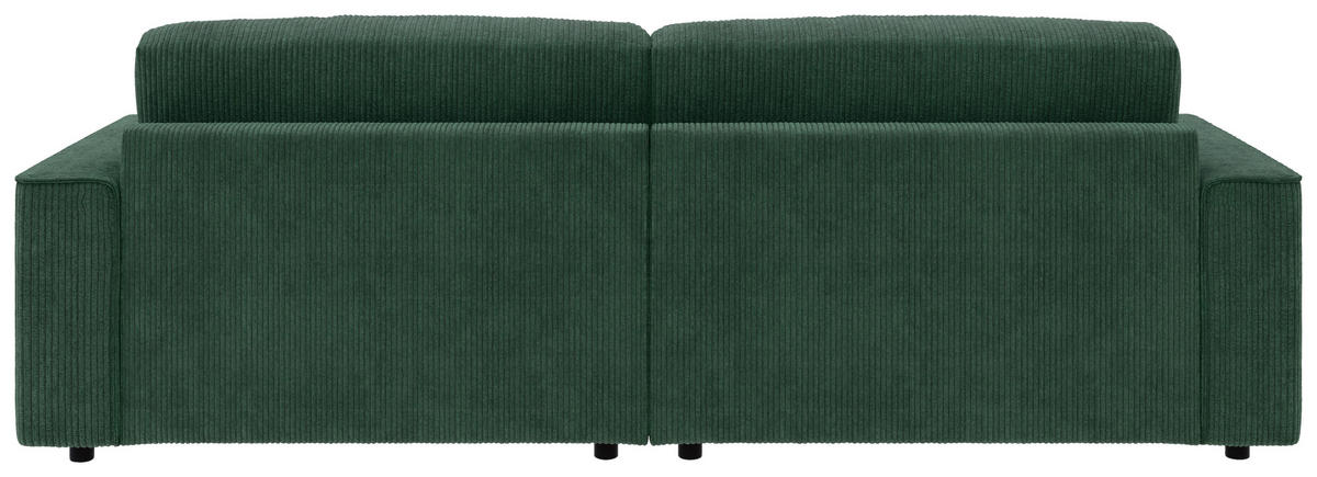 ECKSOFA in Cord Dunkelgrün  - Dunkelgrün/Schwarz, Modern, Kunststoff/Textil (265/164cm) - Trendmanufaktur