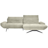 ECKSOFA in Chenille Beige  280/170-195 cm  - Beige/Schwarz, Design, Textil/Metall (280/170-195cm) - Dieter Knoll