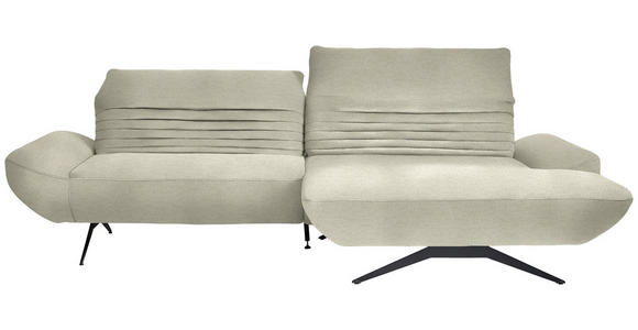 ECKSOFA  in Chenille Beige  280/170-195 cm  - Beige/Schwarz, Design, Textil/Metall (280/170-195cm) - Dieter Knoll