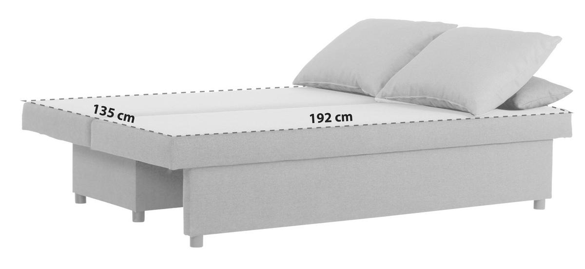SCHLAFSOFA NEO Webstoff Blau, Dunkelgrau  inkl. Rückenkissen, Armlehnenkissen, Bettkasten  - Blau/Dunkelgrau, Basics, Kunststoff/Textil (192/82/82cm) - P & B