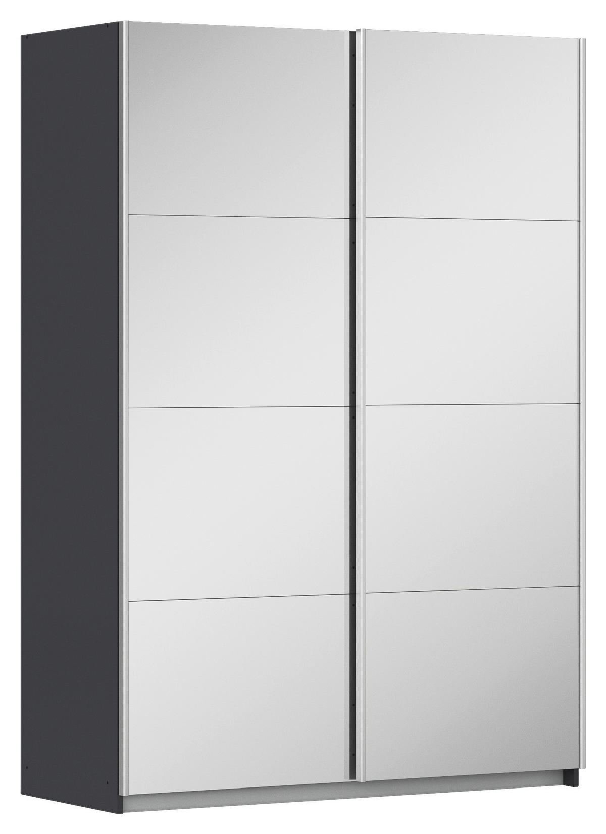 SCHWEBETÜRENSCHRANK in Graphitfarben, Silberfarben  - Silberfarben/Alufarben, Modern, Holzwerkstoff/Metall (136/197/61cm) - Rauch Möbel
