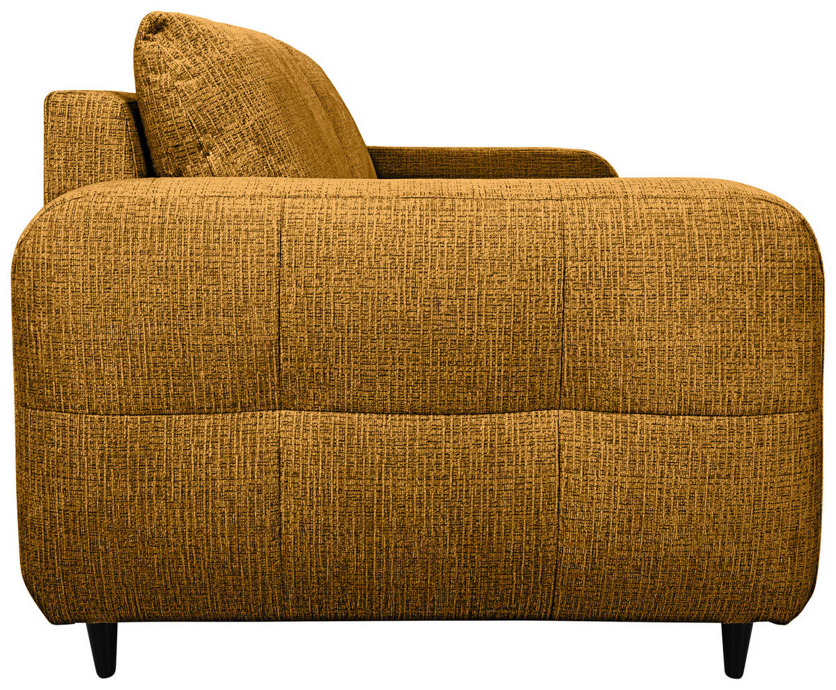 2-SITZER-SOFA Flachgewebe Senfgelb  - Senfgelb/Schwarz, MODERN, Holz/Textil (167/88/101cm) - Lomoco