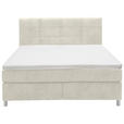 BOXSPRINGBETT 160/200 cm  in Creme  - Chromfarben/Creme, KONVENTIONELL, Kunststoff/Textil (160/200cm) - Voleo