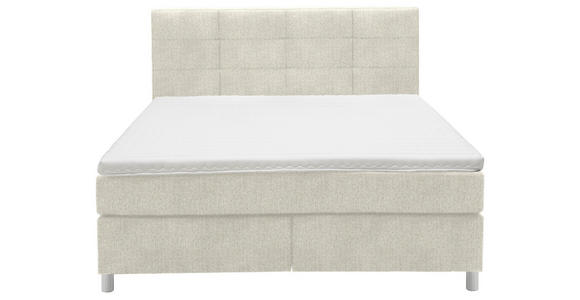 BOXSPRINGBETT 180/200 cm  in Creme  - Chromfarben/Creme, KONVENTIONELL, Kunststoff/Textil (180/200cm) - Voleo