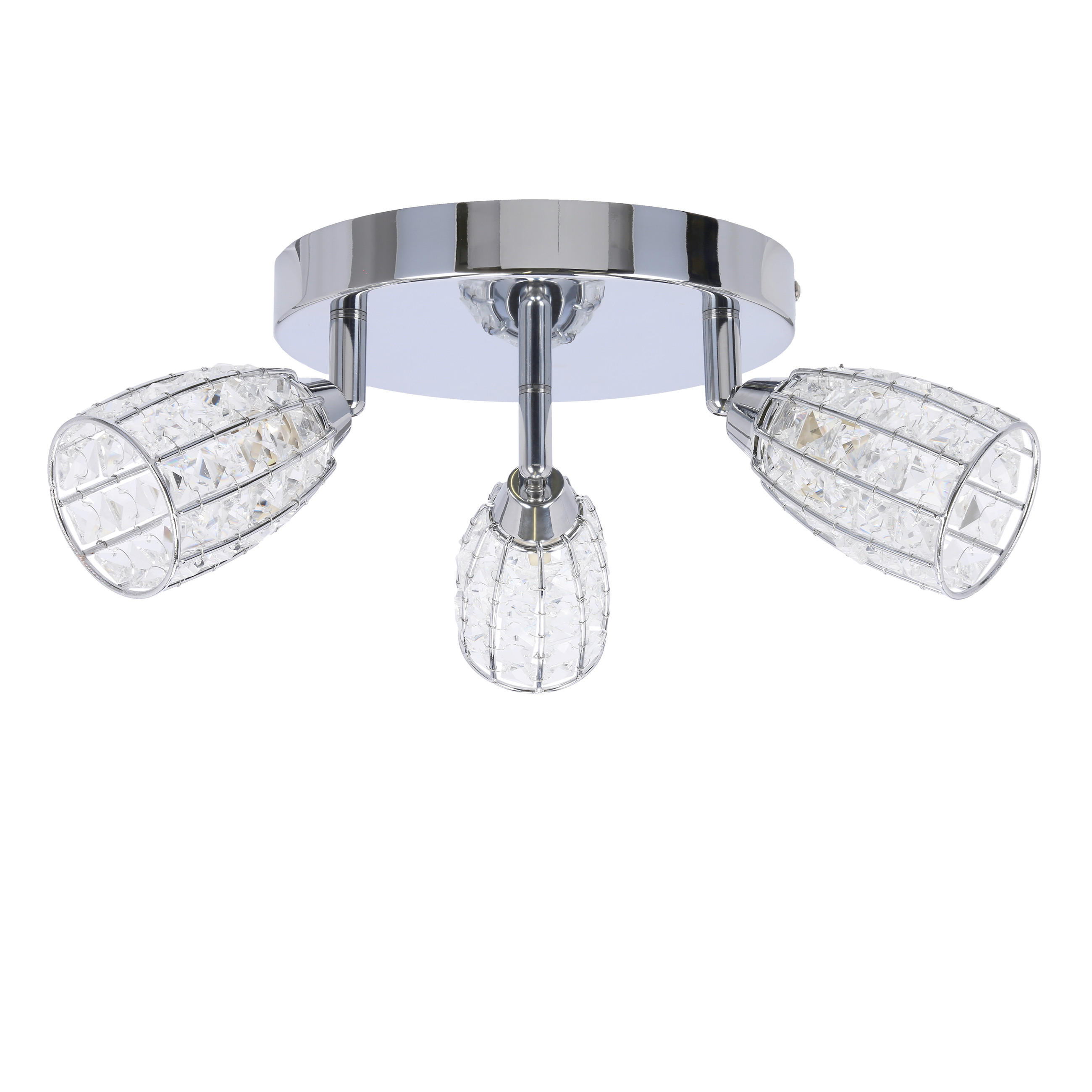 DECKENLEUCHTE Shiba 30/30/16 cm   - Chromfarben/Transparent, Design, Glas/Metall (30/30/16cm)