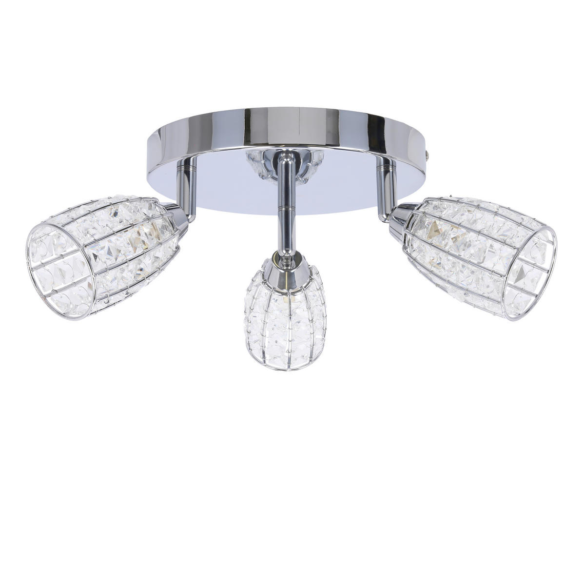 DECKENLEUCHTE Shiba 30/30/16 cm   - Chromfarben/Transparent, Design, Glas/Metall (30/30/16cm)