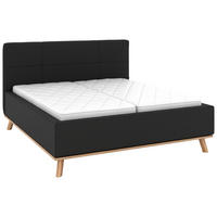 POLSTERBETT Matratze, Lattenrost, Bettkasten 180/200 cm  in Anthrazit  - Eichefarben/Anthrazit, Design, Holz/Textil (180/200cm) - Musterring