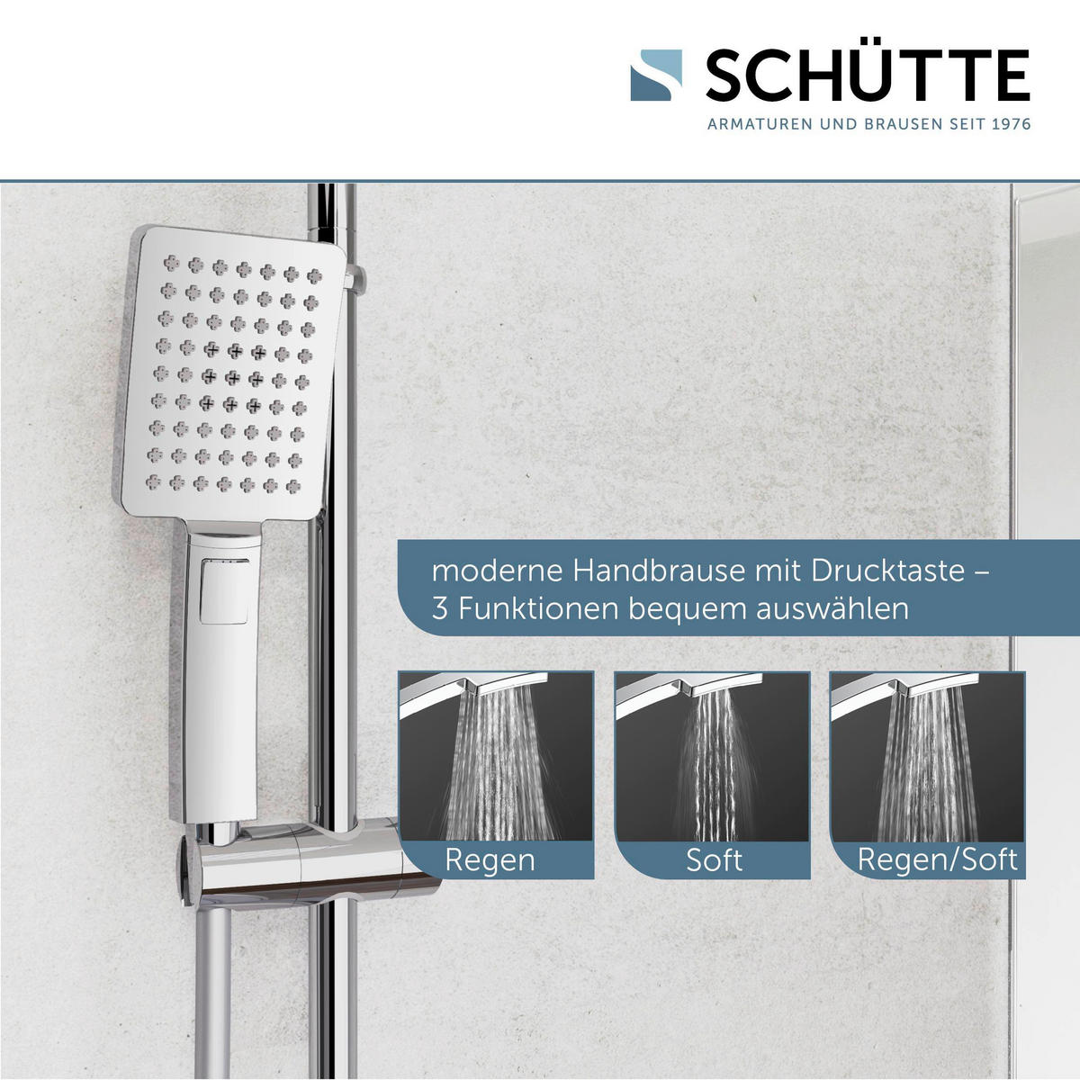 ÜBERKOPFBRAUSESET  - Chromfarben/Silberfarben, Basics, Kunststoff/Metall (32/97/54cm) - Schütte