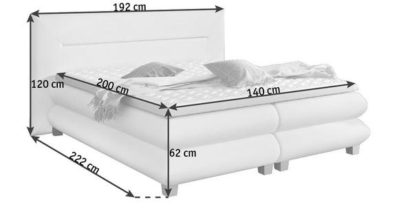 BOXSPRINGBETT Webstoff 140/200 cm INKL. Matratze, Topper - Dunkelgrau/Silberfarben, Design, Kunststoff/Textil (140/200cm) - Linea Natura