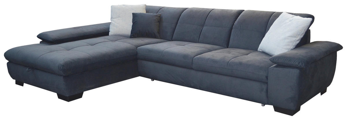 SEDEŽNA GARNITURA, velur siva  - črna/siva, Design, tekstil (204/297cm) - Xora