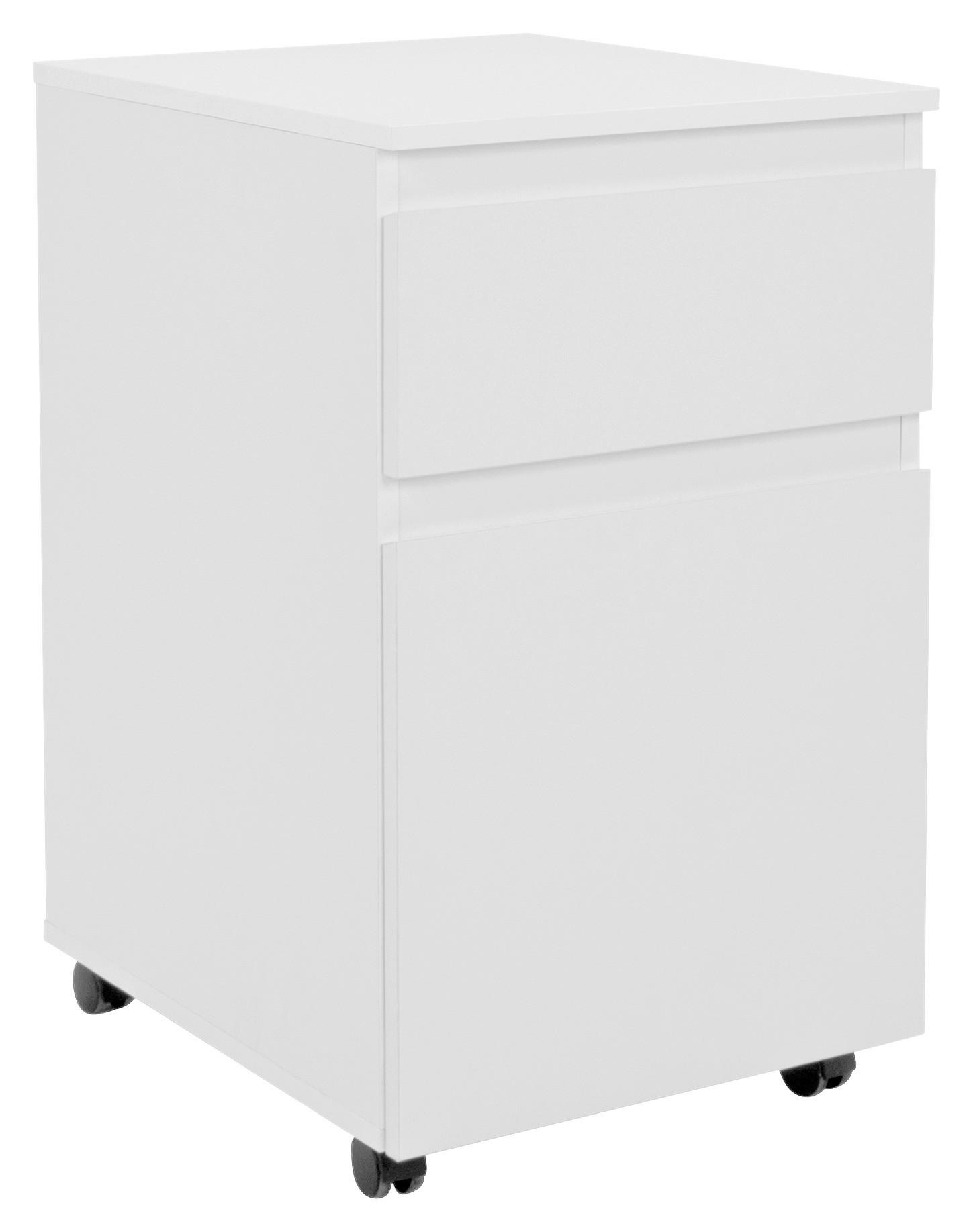 ROLLCONTAINER Weiß  - Weiß, KONVENTIONELL, Holzwerkstoff/Kunststoff (44/73/52cm) - MID.YOU