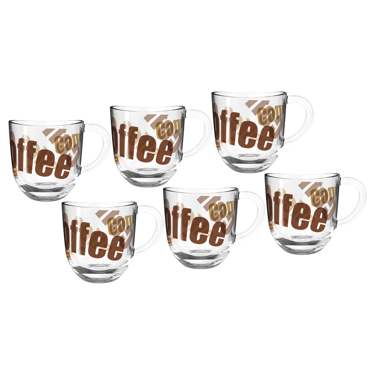 KAFFEEGLÄSERSET Napoli 6-teilig  - Transparent/Braun, KONVENTIONELL, Glas (280ml) - Leonardo
