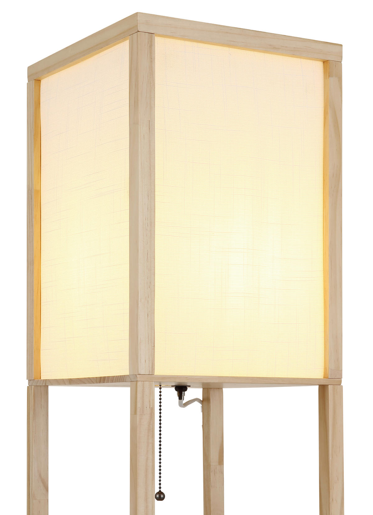 STEHLEUCHTE 26/26/159 cm    - Hellbraun/Weiß, Natur, Holz/Textil (26/26/159cm) - Globo