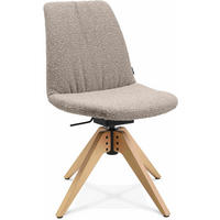 STUHL  in Flachgewebe  - Ecru/Eichefarben, Design, Holz/Textil (46/82,5-85,25/55cm) - Johann Jakob