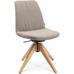 STUHL  in Flachgewebe Holz, Textil  - Ecru/Eichefarben, Design, Holz/Textil (46/82,5-85,25/55cm) - Johann Jakob
