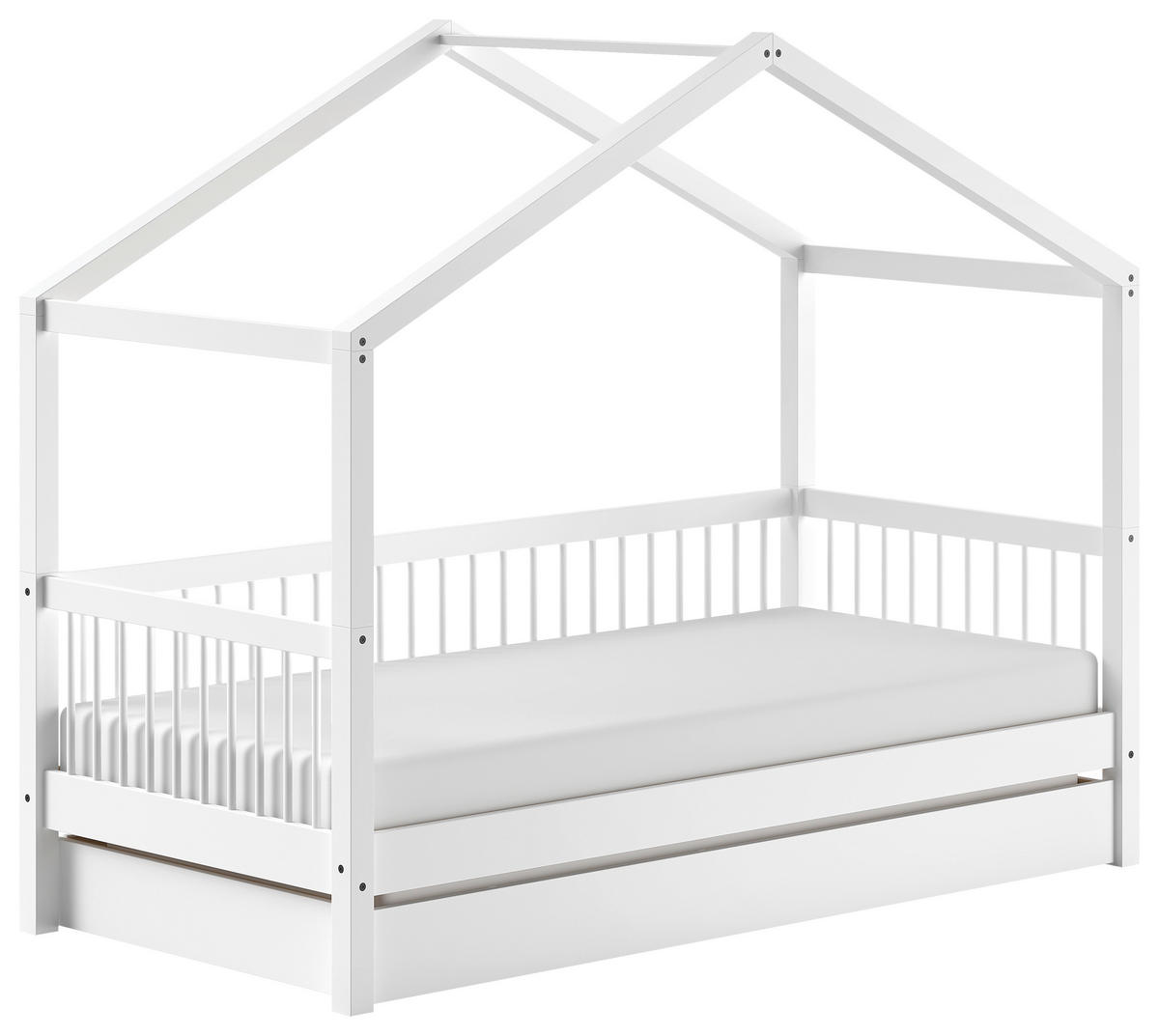 HAUSBETT Rollrost, Bettschublade 90/200 cm  - Naturfarben/Weiß, MODERN, Holz (90/200cm) - MID.YOU