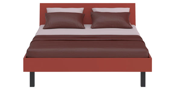 BETT 160/200 cm  in Rot, Koralle  - Koralle/Rot, Design, Holzwerkstoff/Metall (160/200cm) - Xora