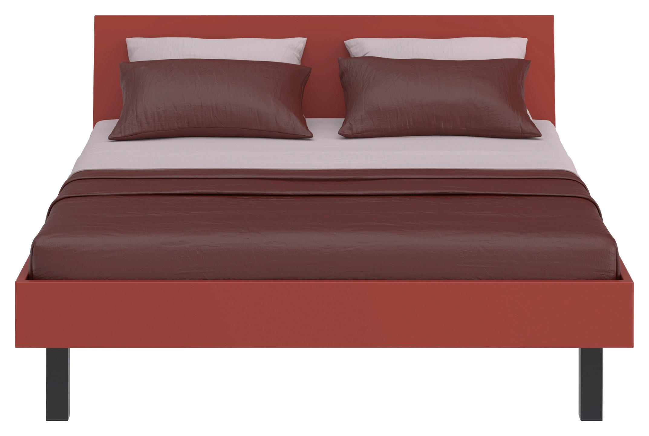 BETT 160/200 cm  in Rot, Koralle  - Koralle/Rot, Design, Holzwerkstoff/Metall (160/200cm) - Xora