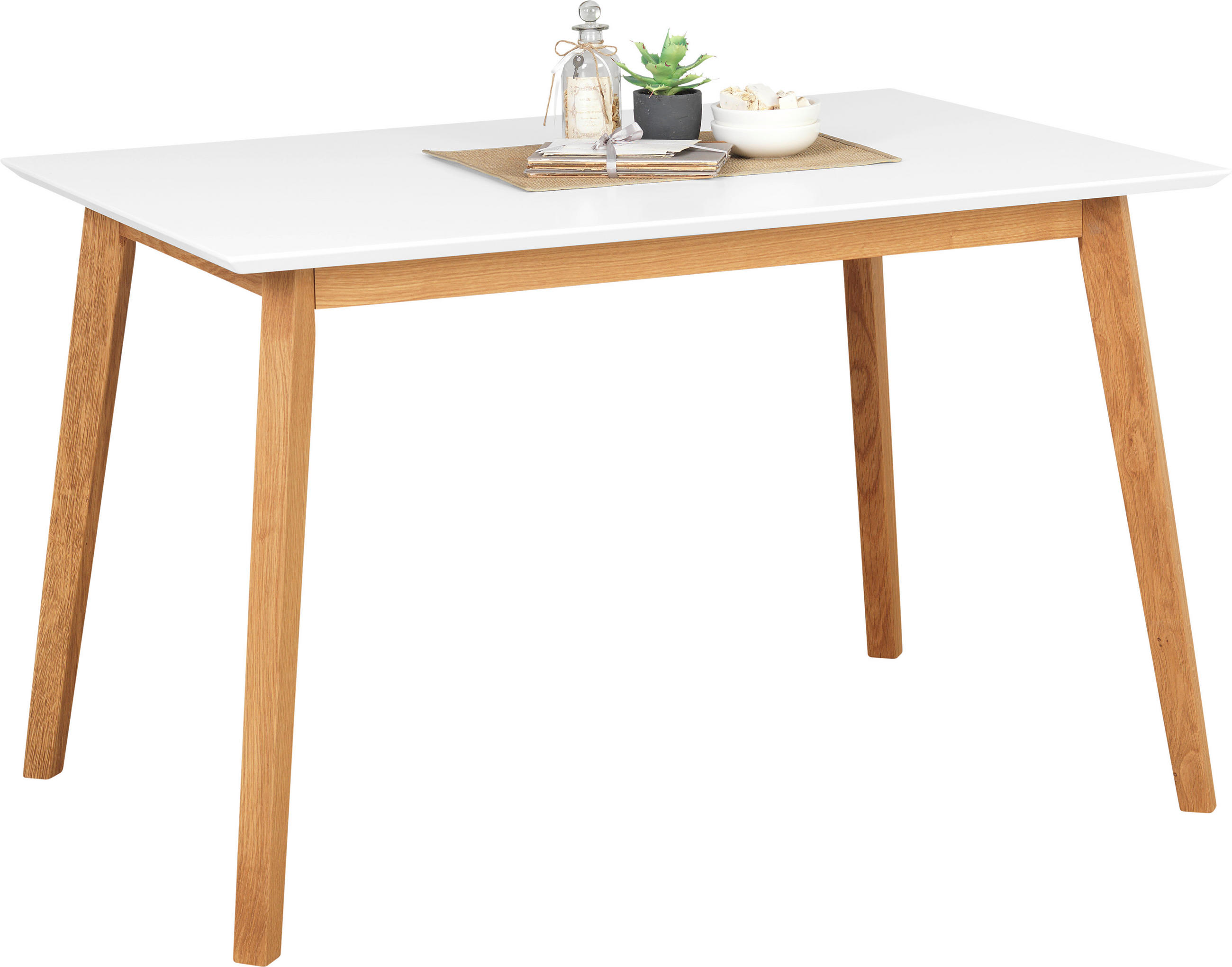 ESSTISCH in Holz, Holzwerkstoff 120/80/75 cm - Eichefarben/Weiß, Design, Holz/Holzwerkstoff (120/80/75cm) - Carryhome