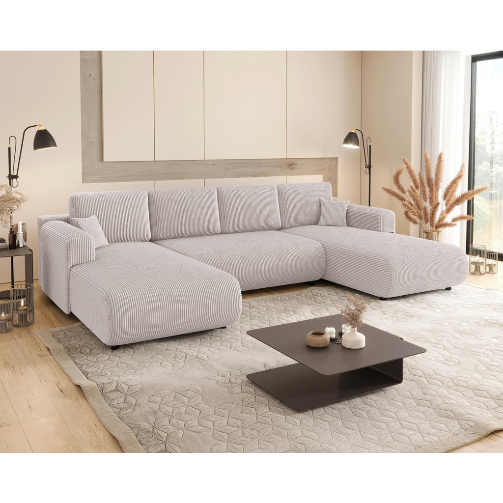 Thumbnail - Xora Wohnlandschaft, Beige, Textil, 4-Sitzer, Füllung: Schaumstoffflocken,Schaumstoffflocken, U-Form, 360x200 cm, Wohnzi...